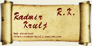 Radmir Krulj vizit kartica
